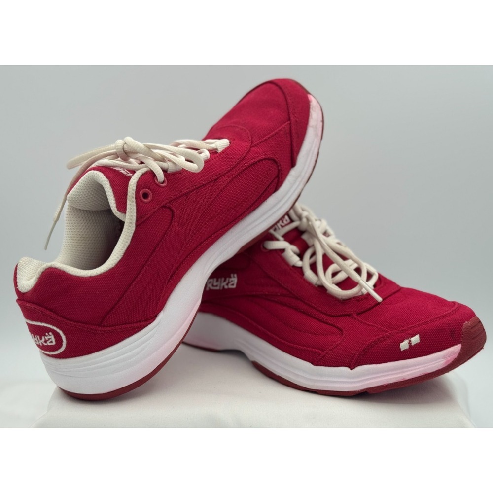 Ryka Women's Red Canvas Walking Lace Up Athletic Shoes - Size 6 - Very Good